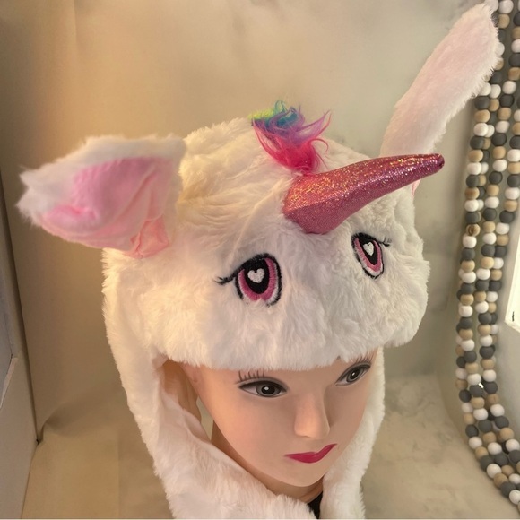 Moving Unicorn Hats Animal Head Hat Cartoon Ears Headwear white color one size - Picture 2 of 8